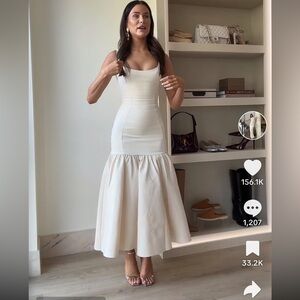 House of CB Amore Vintage Cream Dropped Waist Midi Dress